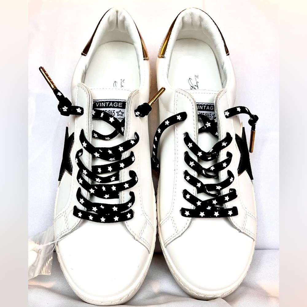 NEW “Vintage Havana” Bianca, tennis shoes, 7.5 Soft leather upper, gold details